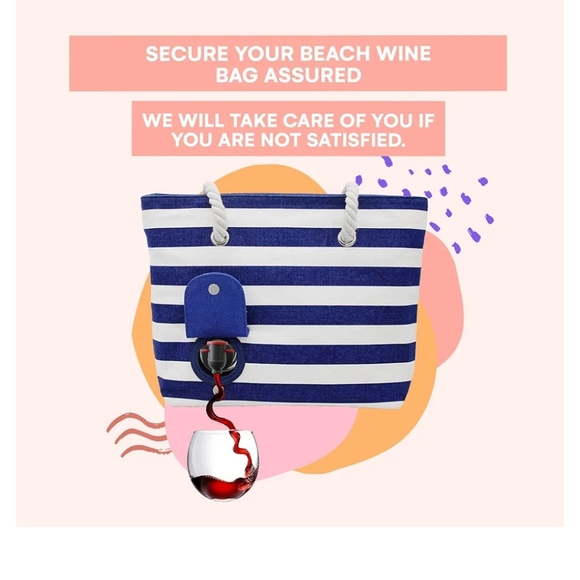 Porto Vino Canvas Wine Tote Bag with Hidden Spout & Dispenser Flask, One Size - Picture 6 of 15